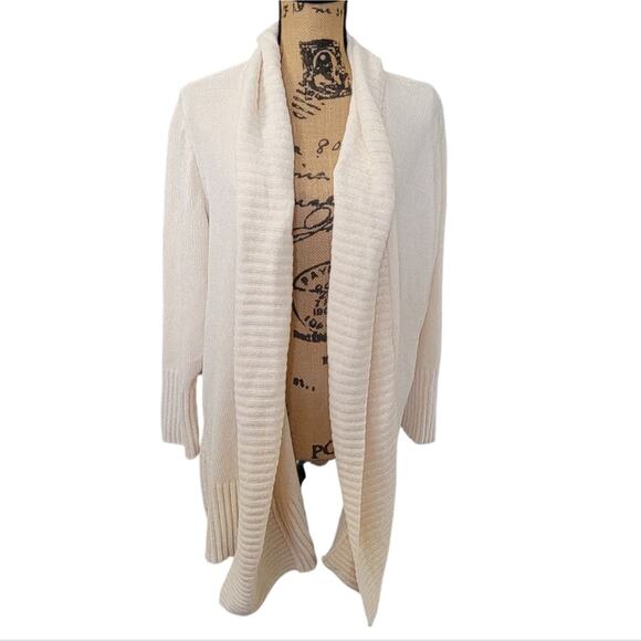 XXL Seven7 Cream Ivory Long Knit Cardigan Sweater - Picture 1 of 3